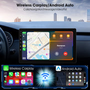 Haudio 10.1 Inch Rotatable Touch Screen Car Stereo, Single Din, Wireless Apple CarPlay, Android Auto, GPS Navigation, Hi-Fi 4.2-Channel Audio, Bluetooth 4.2, 1080P Backup Camera, CVS1520-AJ