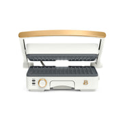 Beautiful 2-in-1 Panini Press & Grill, 1200W, EverGood Ceramic Nonstick Removable Plates, Adjustable Floating Hinge, Sage Green or White Icing, 10.25