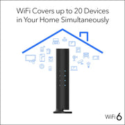 NETGEAR RAX5-100PAS 4-Stream AX1600 WiFi 6 Router, 1.6 Gbps (RAX5)