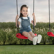 Delta Children FunZone Outdoor Metal 2-Piece Swing Set, Adjustable Height Swing and Disc Saucer, Blue/Red