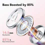 Tikland X17-Pro Wireless Earbuds, Bluetooth 5.3, HD Stereo, Active Noise Cancellation, IPX7 Waterproof, Sports In-Ear Headphones with Mic, Rose Gold