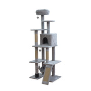 Vibrant Life 7-Level 65-Inch Cat Tree with Hammock and Condo, Light Gray