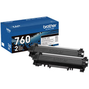 Brother TN7602PKW Genuine High-Yield Black Printer Toner Cartridge Twin Pack TN7602PK