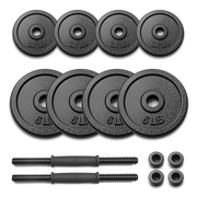 Athletic Works 40 lb Cast Iron Adjustable Dumbbell Set, Standard Size Bar