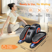 ALSO GO Under Desk Elliptical Ellipse Leg Exerciser with Remote Control, LCD Display, Manual and Automatic Modes, Black-Orange, SG0026-BO