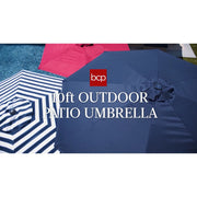 Best Choice Products 10ft Steel Market Patio Umbrella with Crank Handle, Push Button Tilt, 6 Ribs, Resort Blue, SKY6700