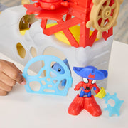Hasbro Marvel Spidey and His Amazing Friends Water-Webs Spidey Island Playset with 3-Inch Articulated Spidey Figure, Jeff the Terrestrial Shark Minifigure, Pirate Accessories, Red/Blue