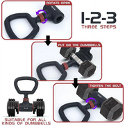 Foci Cozi FC-020324-003 Dumbbell Barbell Converter EZ Curl Bar Adjustable Weight 8-200LB