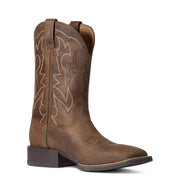 Ariat Sport Outdoor Western Boot, Distressed Brown Full-Grain Leather, Wide Square Toe, 11