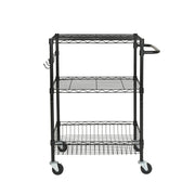 Hyper Tough 3-Tier New Multipurpose Rolling Cart for Adult, Black Color, 495lbs Load Capacity