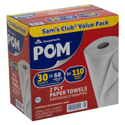POM White Paper Towels, Pack of 30