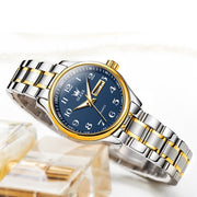 OLEVS 5567 Women's Business Dress Wristwatch, Small 29mm Dial, Gold Silver Tone, Stainless Steel Band