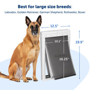 PetSafe Extreme Weather Plastic Pet Door, Energy-Saving Triple-Flap Thermal Barrier, Slide-In Locking Panel, Paintable White Frame, Large for Dogs up to 100 lb, ZPA00-16849