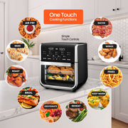 Gourmia GAF1290S All-in-One 14-Quart Air Fryer, Oven, Rotisserie, Dehydrator with Temperature Probe, Stainless Steel