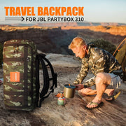 Ayaoqiang Speaker Carry Case, Rugged Waterproof Nylon Tote Bag Backpack with Dual Handles and Shoulder Strap, Transparent Top Window, Large Interior Pocket, Camouflage, Compatible with JBL Party Box Series 310-CM