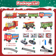 WonderStone WS-72A Electric Trains Set with Lights & Sound, Classical Cargo Cars & Tracks with Steam Engine