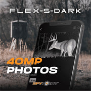 Spypoint Flex-S-Dark Solar Cellular Trail Camera, Built-In Solar Panel, 40MP Photos, 1080p Videos with Sound, No-Glow Night Vision, Motion Activated, GPS Enabled, Weather Resistant