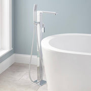 Signature Hardware SD156-1500-CH1-U Ryle Floor Mounted Tub Filler- Includes Hand Shower, Chrome