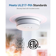 SITERWELL Smoke Detector, 10-Year Battery Operated, Photoelectric and Electrochemical Sensors, 85 dB Alarm, UL217-9th Edition Certified, Bilingual Voice Alerts, Pack of 4