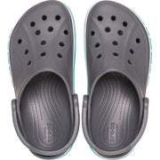 Crocs 205089-1T9  Bayaband Clog, Unisex, Charcoal/Multi, Lightweight EVA, Pivoting Heel Strap, Water-Resistant, Size 6 UK M/7 UK W