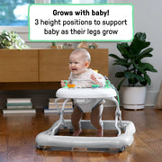 Kids II Ingenuity Smooth Strides Activity Baby Walker, Foldable Design, Adjustable Height, Chambray, 6-12 Months, 17151-083