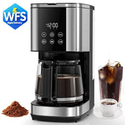 Auseo CM1443A-UL Drip Coffee Maker with Glass Carafe, 10-Cups Programmable, 2 Coffee Strength Options, Time Control, Warming Function for Home