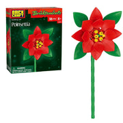 Brickcraft Bricktanicals Poinsettia Building Kit (56-Piece Set) Botanical Decoration Holiday Collectible Festive Brick Flower