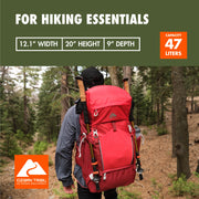 Ozark Trail 47L Hydration Compatible Hiking Backpack, Red, Unisex