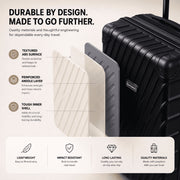 Rosamo 5-Piece Hardshell Expandable Luggage Set with TSA Locks, 20in 24in 28in Spinner Suitcases, Black, Includes Sport Tote Bag