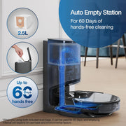 Ecovacs N8 PRO+ Deebot Robot Vacuum & Mop Cleaner, with Auto-Empty Station, 2600Pa Suction, Black