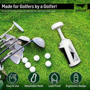 Golf Technologies Birdie Bath Golf Ball Washer, Portable Ergonomic Design with Durable Bristles and Attachable Clip, 7.65 in x 3.75 in