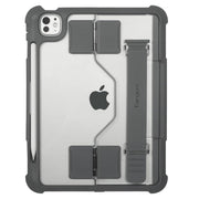 Targus SafePort Rugged Max Tablet Case with Military Grade Drop Protection, Fluid Resistant, Built-In Kickstand, Adjustable Silicone Hand Strap, Stylus Holder, Gray/Clear, THD966GL