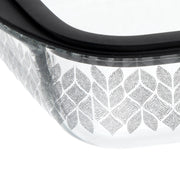 Thyme & Table 9x15 Glass Baking Dish with Tempered Glass Lid, Leaf Pattern, Oven Safe up to 560F, Easy-Grip Handles, Stain-Resistant