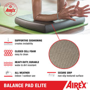 AIREX Balance Pad Stability Trainer, Non-Slip Closed-Cell Foam, Waterproof, 20in x 16in x 2.25in, Red, 07-70632