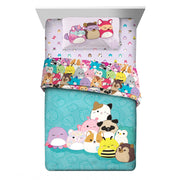 Squishmallows 7B0686 Full Bed in a Bag Comforter and Sheets Reversible Microfiber, Full