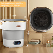 Generic Portable Washing Machine, Foldable Mini Washer with 20L Capacity, Spin Basket, Collapsible Compact Design for Apartments Dorms Travel RV
