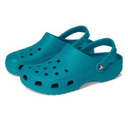 Crocs Classic Clog Lightweight Water-Friendly Casual Footwear, Turbo Teal, Womens 8