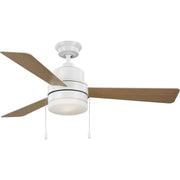 Progress Lighting Trevina V 52 in. Matte Black Modern Indoor Ceiling Fan with 3 Reversible Blades and Dimmable LED Light Kit P250076-31M-WB