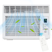 Ktaxon 5000 BTU Window Air Conditioner, 3-in-1 Cool Fan Dehumidifier, Energy Efficient, White, Remote Control