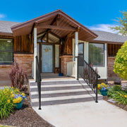 Ktaxon Handrail for Stairs Fits 1-5 Step Stair Railing Handrail for Outdoor Step Black