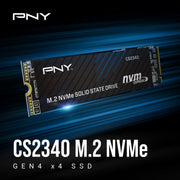 PNY CS2340 1TB M.2 2280 NVMe PCIe Gen4x4 Internal SSD, 7400MB/s Read, 6100MB/s Write