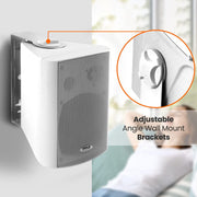 Pyle Pro-Active Wall Mount Speaker System, 5.25 in Subwoofer, 600W Max Power, Bluetooth 5.0, White, PDWR59BTW