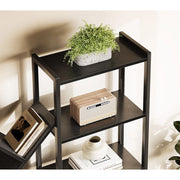 Casacomoda Triple 5-Tier Bookshelf with 17 Open Shelves, App-Controlled RGB LED Lights, Metal Frame, Waterproof Surface, Black