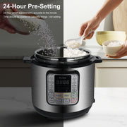 Bluebow 6.5 Quart Electric Pressure Cooker, 11-in-1 Multi Cooker Rice Cooker Slow Cooker Saute Steamer, Stainless Steel
