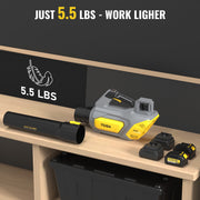 Tcisa 40V Cordless Leaf Blower with 2x4000mAh Batteries & Fast Charger