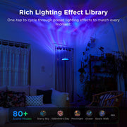 Govee H60B0A11 Uplighter Floor Lamp for Living Room, RGBIC Ripple Projector, Floor Lamp for Bedroom Works with Matter - Black