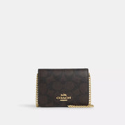 Coach Mini Wallet on a Chain, Cherry Print Leather, Gold-Tone Hardware, Detachable Chain Strap, CZ278 IMXAQ