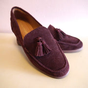 Crown Vintage Madina Loafer Women's Burgundy Suede Flats Size 8.5