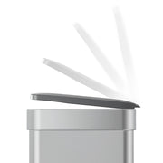 Qualiazero QZ10040 16 Gallon Dual Compartment Step On Kitchen Trash Can, Stainless Steel