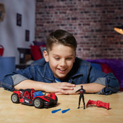 Hasbro Marvel Spider-Man VenomVersus Epic World of Action Miles Morales Remix Blast Racer, Red and Black, 4-Inch Figure and Vehicle Set